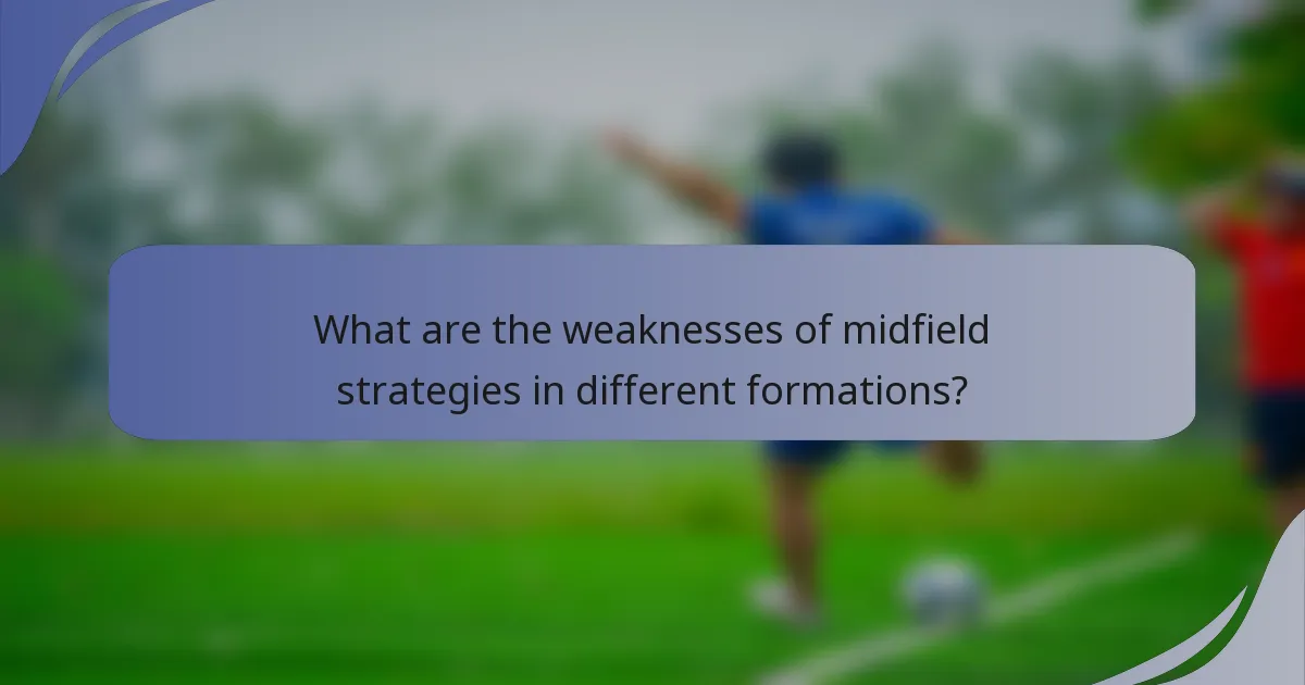 What are the weaknesses of midfield strategies in different formations?