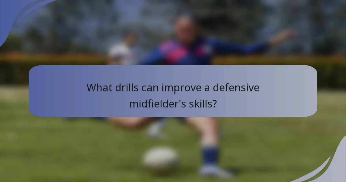 What drills can improve a defensive midfielder's skills?